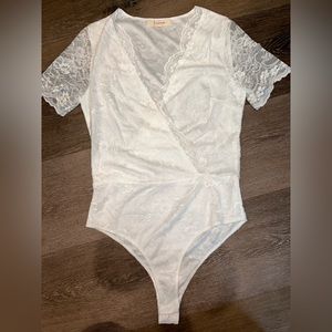 Fanco White Lace Bodysuit